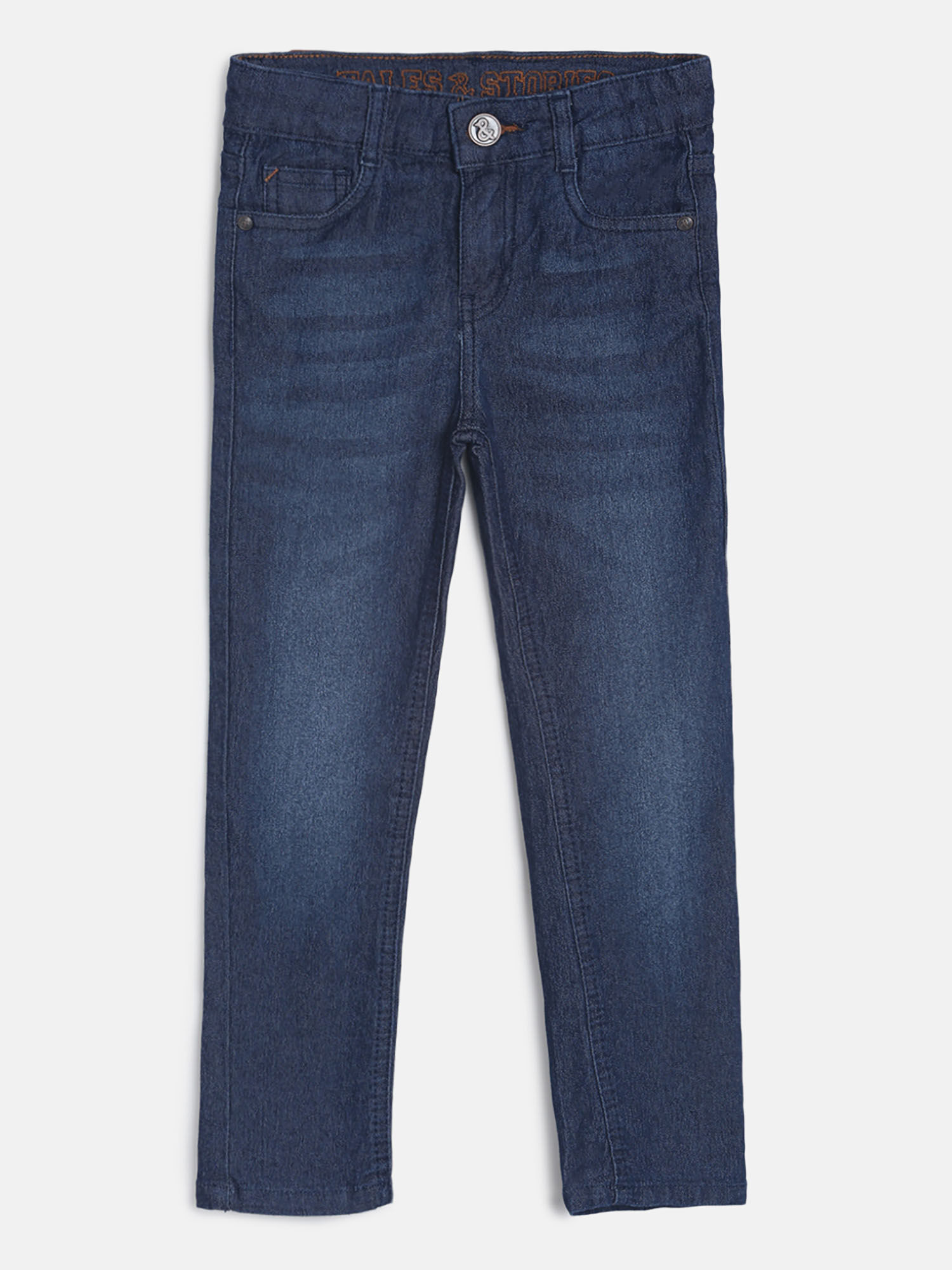 Light Faded Solid Slim Fit Cotton Jeans 