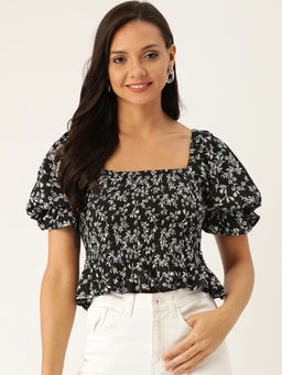 Trend Arrest - Smocking Puff Sleeve Top