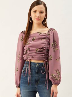 Trend Arrest - Pink Floral Crop Top