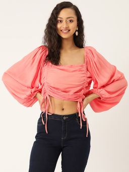 Trend Arrest - Peach Ruching Top