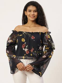 Trend Arrest - Navy Floral Top