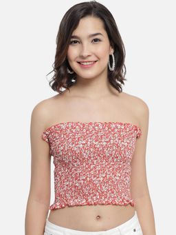 Trend Arrest - Orange Printed Tube Top