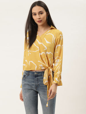 Buy Trend Arrest Abstract Yellow Knot Top Online