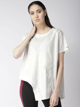 Fitkin - Athleisure Asymmetric Lifestyle Top - White (Onesize)