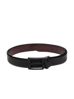Teakwood - Men Black and Brown Solid Reversible Genuine Leather Belt