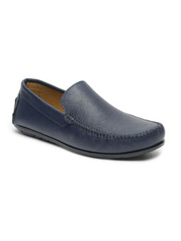 Teakwood - Men Blue Solid Genuine Leather Formal Loafers
