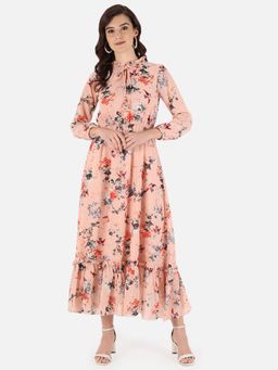 Trend Arrest - Floral Peach Long Maxi Dress