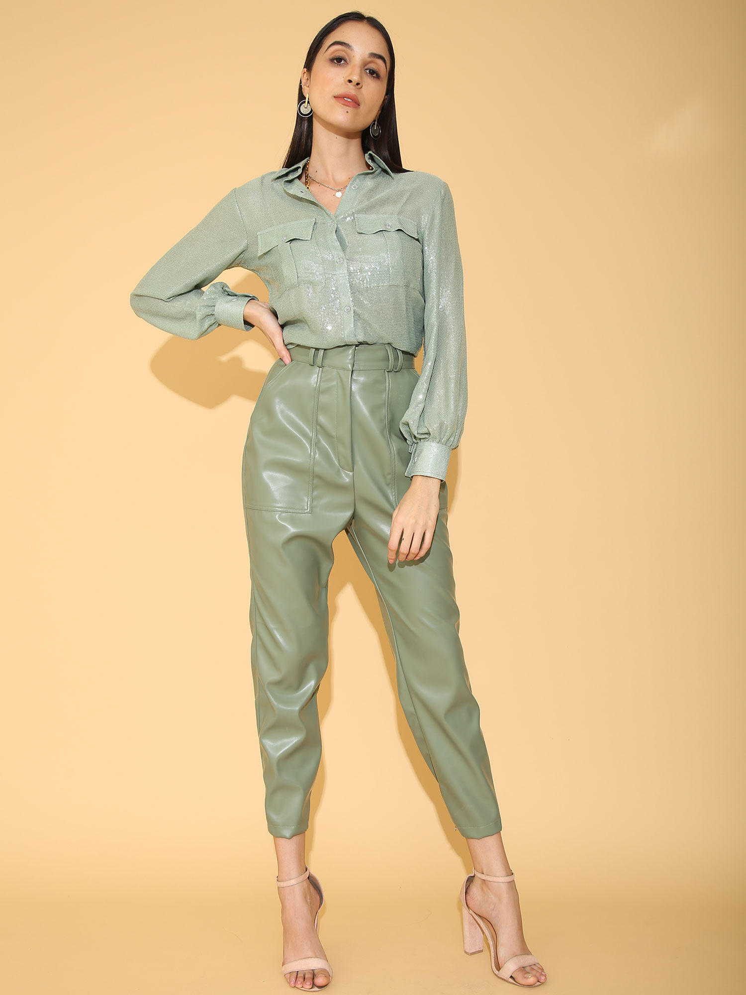 Buy TORQADORN Sage Green Faux Leather 