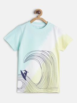 Tales & Stories - Boy's Sky Cotton Printed Round Neck T-Shirt