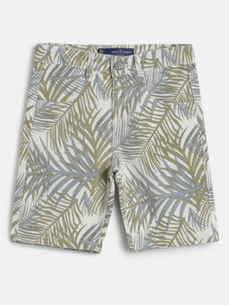 Tales & Stories - Green Printed Bermuda Shorts