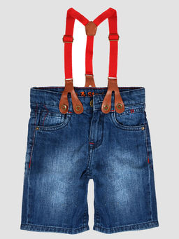 Tales & Stories - Boys Dark Blue Slim Fit Denim Shorts