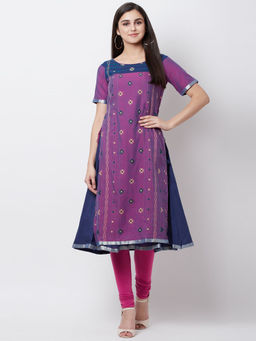 Biba - Purple Woven Kurta