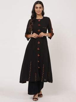 Biba - Black Solid Kurta