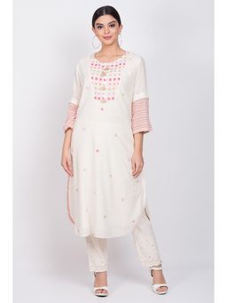 Biba - Off White Printed Kurta