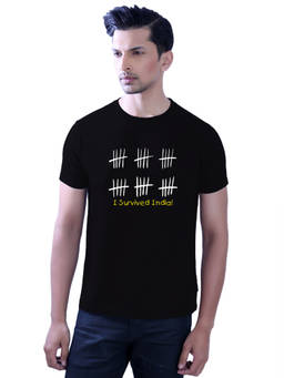 Tantra - Black Round Neck Printed T-shirt