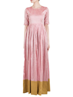 trueBrowns - Rose Quartz Green Border Straight Dress