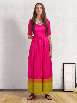 trueBrowns - Rani Pink Double Border Dress