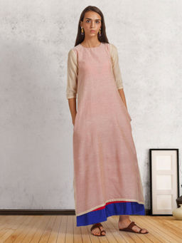 trueBrowns - Beige Chanderi Box Fit Dress