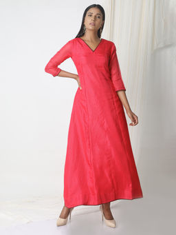 trueBrowns - Pink Kota Silk Dress