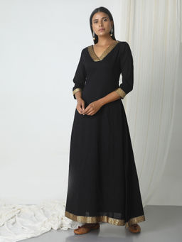 trueBrowns - Black Golden Border Dress
