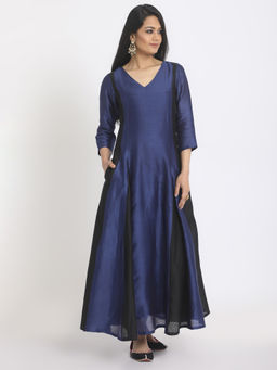 trueBrowns - Blue Black Panelled Dress