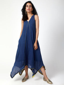 trueBrowns - Blue Asymmetric Dress