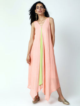trueBrowns - Peach Asymmetric Dress