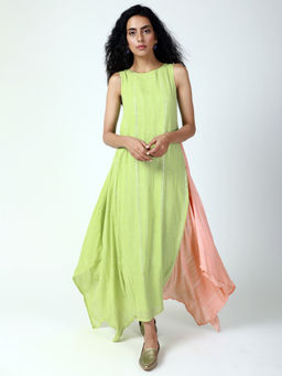 trueBrowns - Mint Green Box Asymmetric Dress