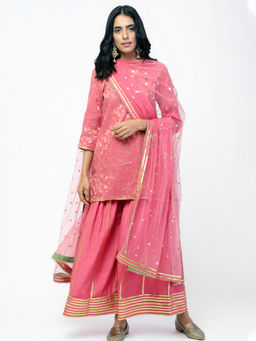 trueBrowns - Pink Short Kurta - Set of 3