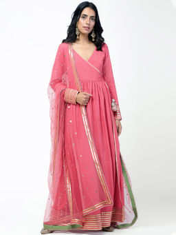 trueBrowns - Pink Gota Salwar Suit - Set of 3