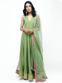 trueBrowns - Green Gota Dress Set