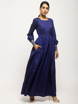 trueBrowns - Blue Foil Cuff Dress