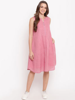 trueBrowns - Pink Pin Tucks Dress
