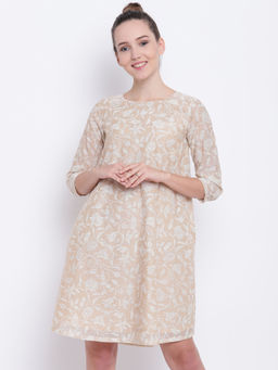 trueBrowns - Beige Floral Dress