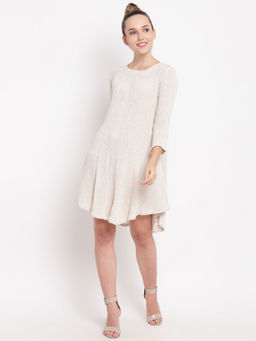 trueBrowns - Beige Crinkle Dress
