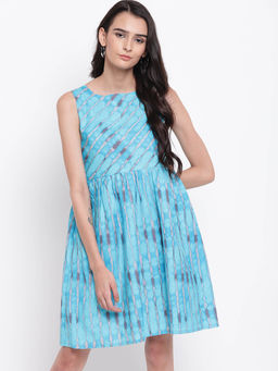 trueBrowns - Blue Stripe Mini Dress