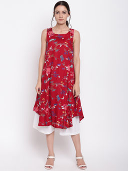 trueBrowns - Red Floral Co-ordinates (Set of 2)