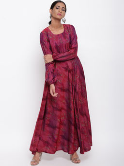 trueBrowns - Pink Flower Maxi Dress