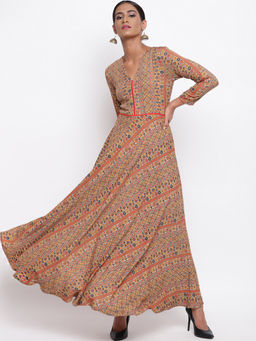 trueBrowns - Orange Mud Maxi Dress