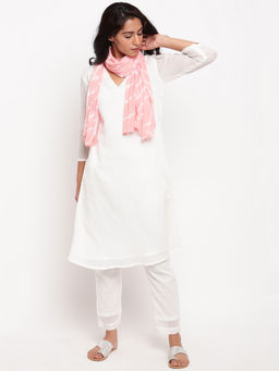 trueBrowns - Peach Leheriya Chiffon Dupatta