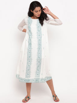 trueBrowns - Pure Mul Green Pattern Dress