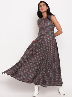 trueBrowns - Organic Cotton Blue Grid Cotton Dress