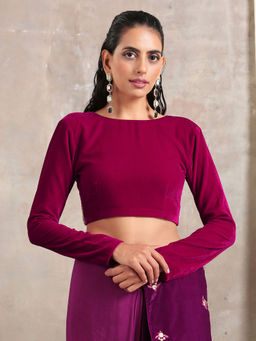 trueBrowns - Pink Velvet Lace Blouse