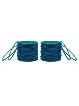 Arendelle - Velvet Bangles In Greenish Blue (Pack of 48)