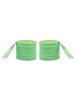 Arendelle - Velvet Bangles In Pista Green (Pack of 48)