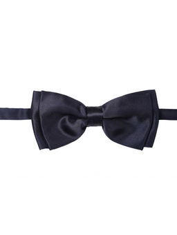 Tossido - Navy Blue Designer Woven Micro Fiber Bow Tie