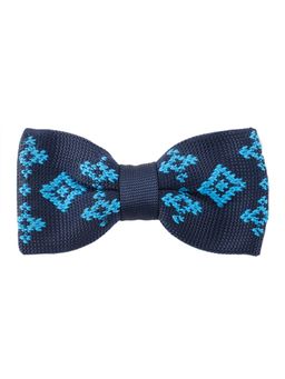 Tossido - Navy Blue Designer Woven Micro Fiber Bow Tie