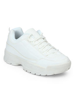 Truffle Collection - White Solid Sneakers