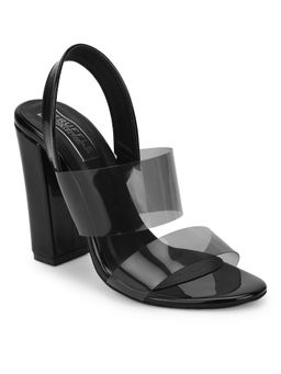 Truffle Collection - Black Solid Heels