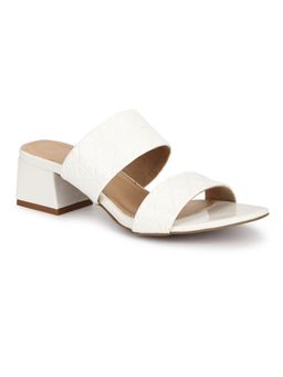 Truffle Collection - White Patent Textured Low Heels